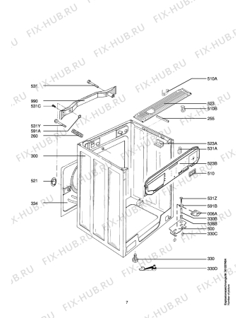 Взрыв-схема стиральной машины Aeg LAV82741 - Схема узла Housing 001